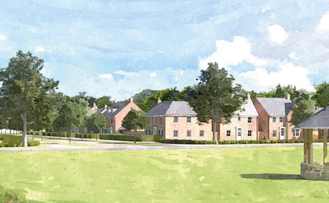 Artistic drawing of residential area