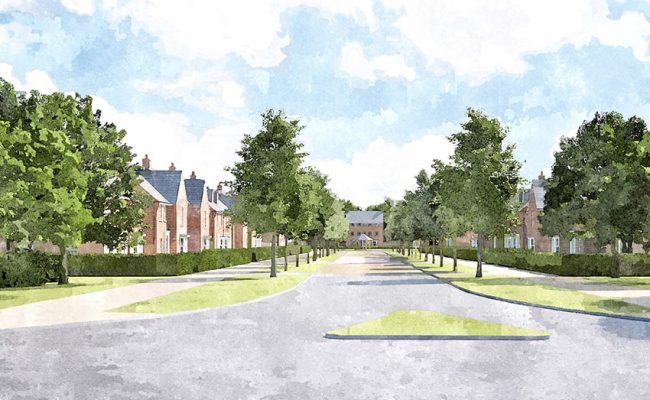 Artistic rendering of street in Burtree Garden Village